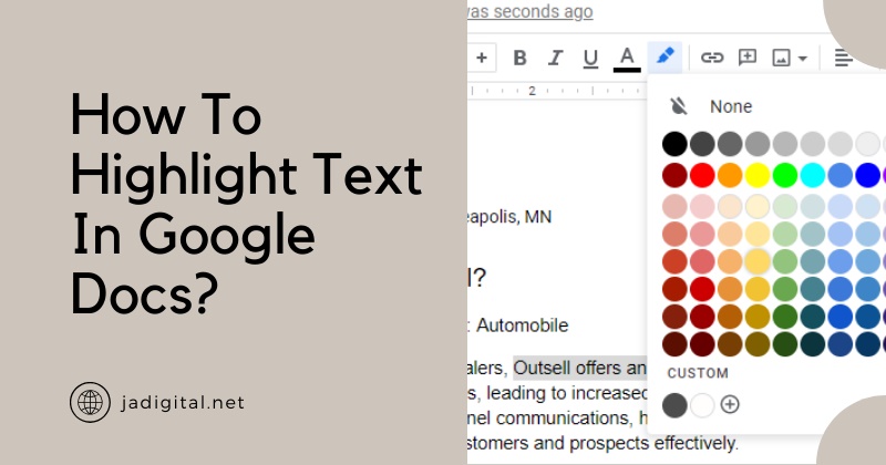 how to highlight text in google docs