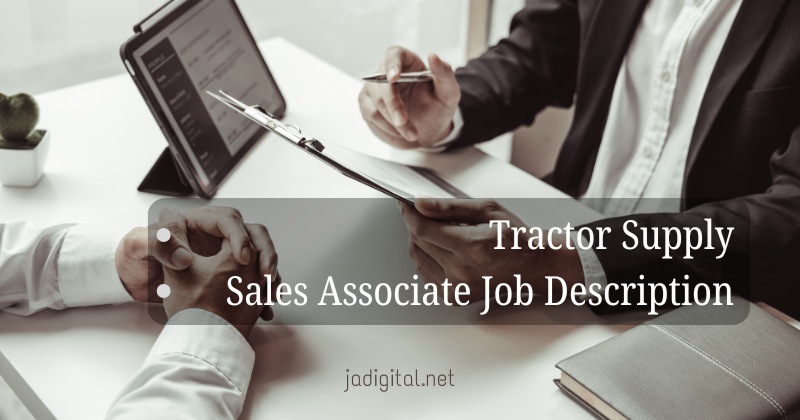 Tractor Supply Sales Associate Job Description
